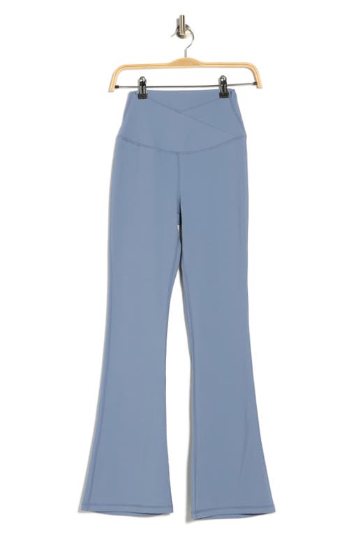 Yogalicious Ultra Lush Madison Crossover Flare Leggings In Blue