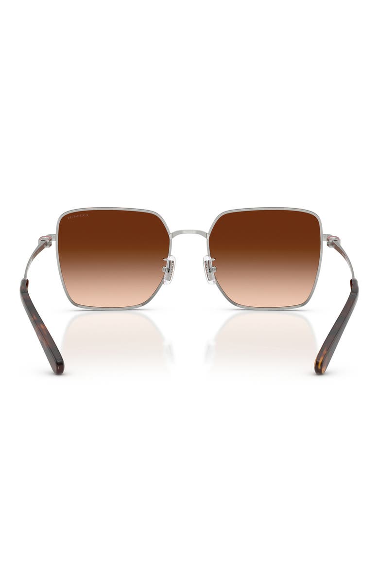 56mm Gradient Square Sunglasses, Alternate, color, SILVER / DARK TORTOISE / BROWN