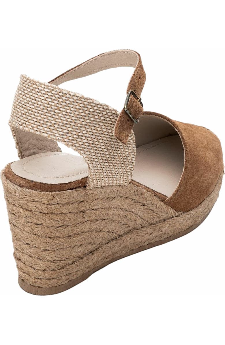 Forever & Always Shoes Sinta Suede Leather Platform Espadrille, Alternate, color, Cognac Brown Suede Leather