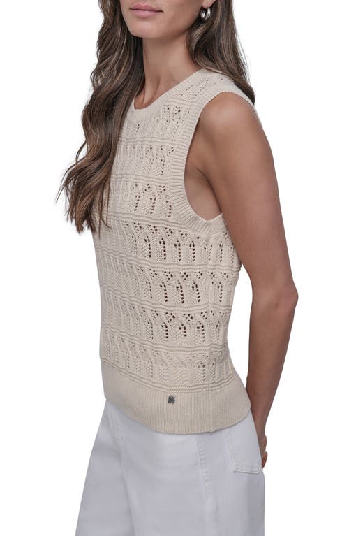 DKNY JEANS DKNY JEANS LACEY OPEN STITCH COTTON SLEEVELESS SWEATER