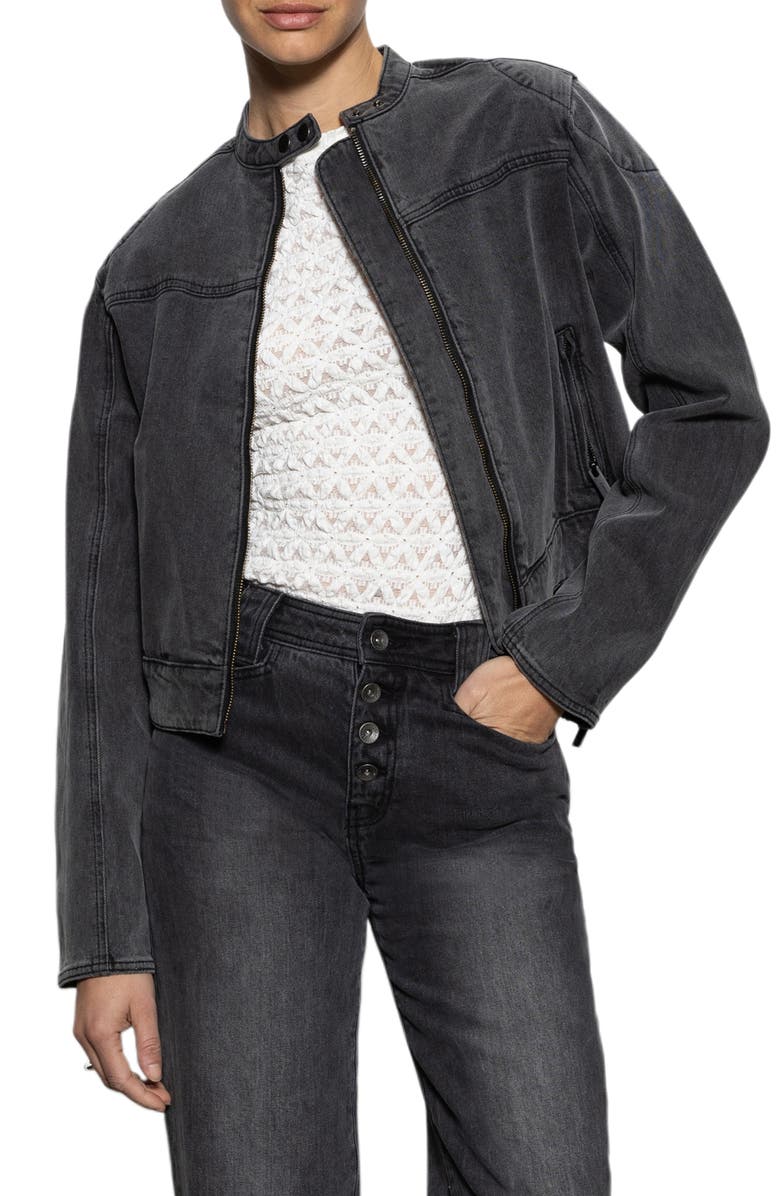 Sanctuary Denim Moto Jacket, Main, color, 