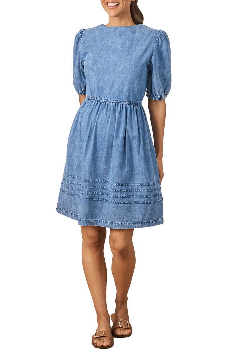 Angel Maternity A-Line Denim Maternity Dress, Alternate, color,