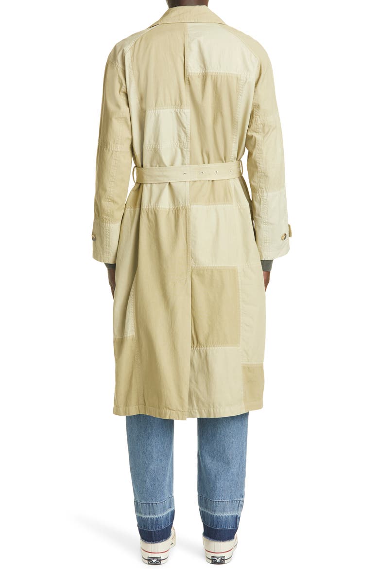 Unisex Patchwork Trench Coat, Alternate, color, BEIGE
