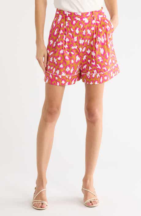 Balbino High Waist Leopard Print Shorts