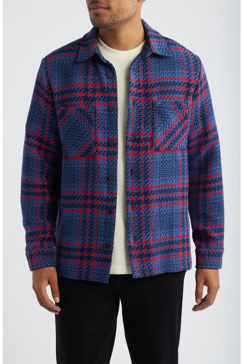 Whiting Wye Check Overshirt, Main, color, NAVY / RED