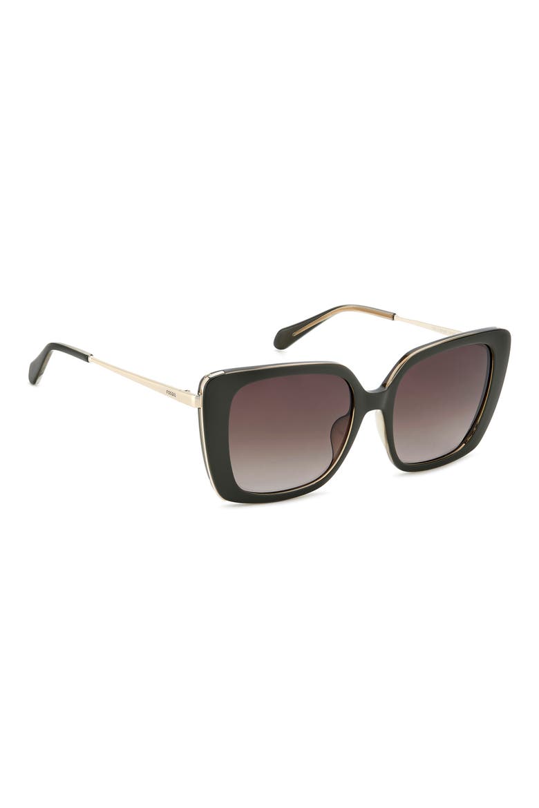 54mm Gradient Square Sunglasses, Alternate, color, KHAKI/ BROWN SF