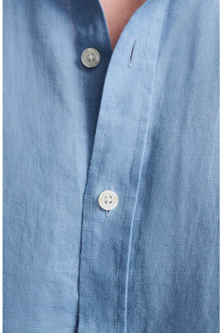 Regular Fit Linen Button-Up Shirt, Alternate, color, FADED DENIM