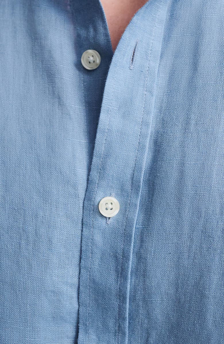 Mavi Jeans Regular Fit Linen Button-Up Shirt, Alternate, color, Faded Denim