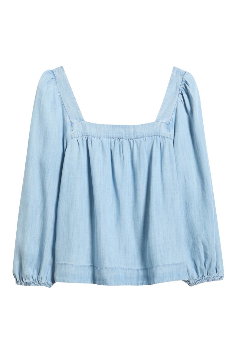 Serena Chambray Top, Main, color, LIGHT ACID WASH