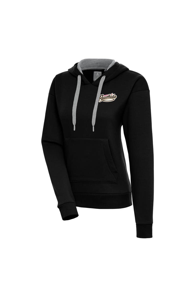 Women's Antigua  Black Visalia Rawhide Victory Pullover Hoodie, Alternate, color, Black