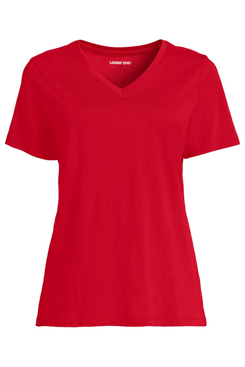 Supima Cotton V-Neck T-Shirt, Alternate, color, Compass Red