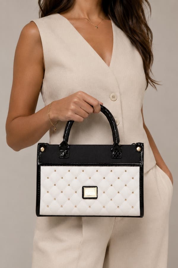 Craft 568 Handbag, Alternate, color, Black / White
