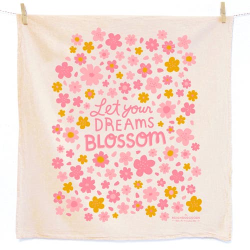 The Neighborgoods Blossoms Dish Towel + Sponge Cloth Gift Set In Pink