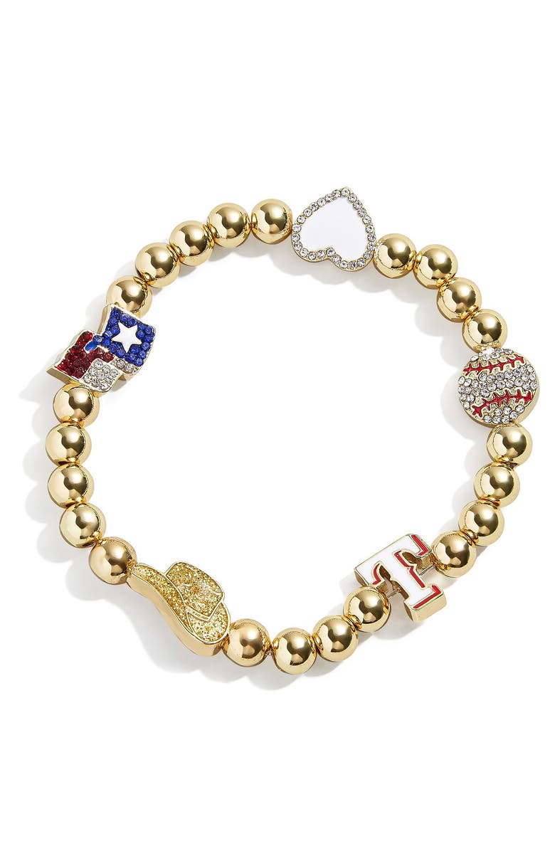 BaubleBar Texas Rangers Localized Pisa Bracelet, Main, color, Gold