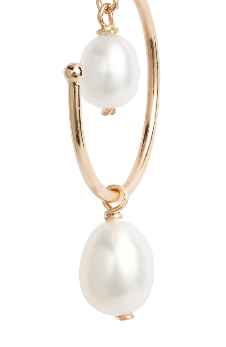 Poppy Finch Double Pearl Hoop Earrings, Alternate, color, 
