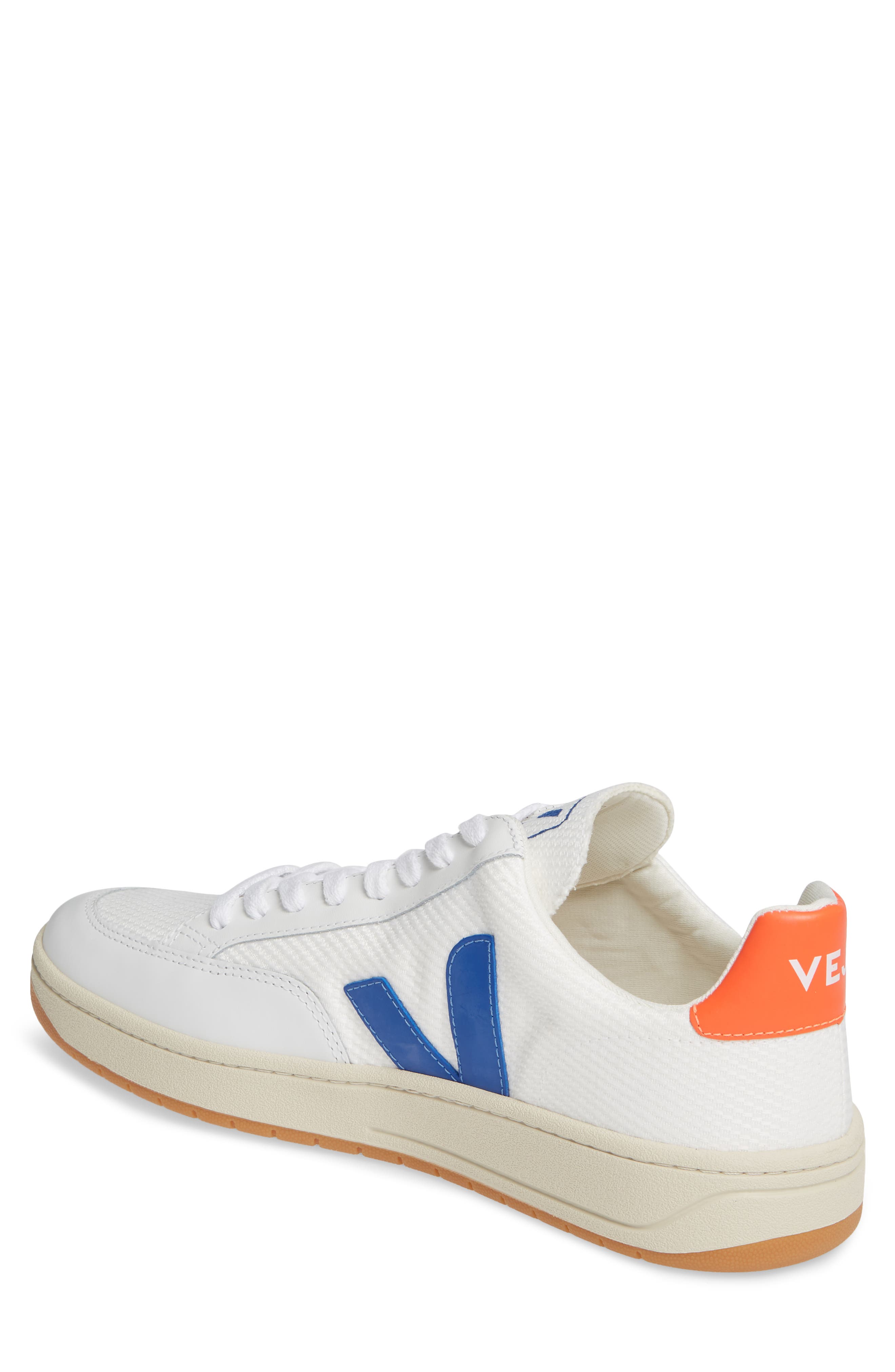 V-12 Sneaker, Alternate, color, WHITE/INDIGO/ORANGE
