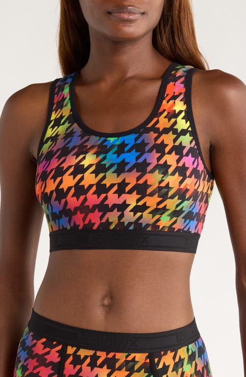 TomboyX Essentials Soft Bra in Rainbow Houndstooth 