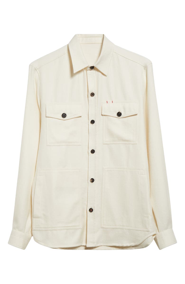 ISAIA The Button-Up Overshirt, Alternate, color, Open White