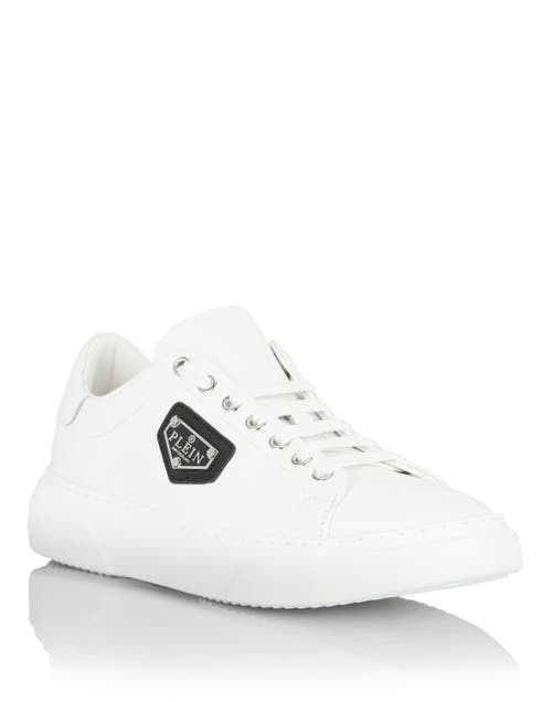 PHILIPP PLEIN Leather Lo-Top Sneakers Iconic Plein Unisex in White at Nordstrom, Size 44