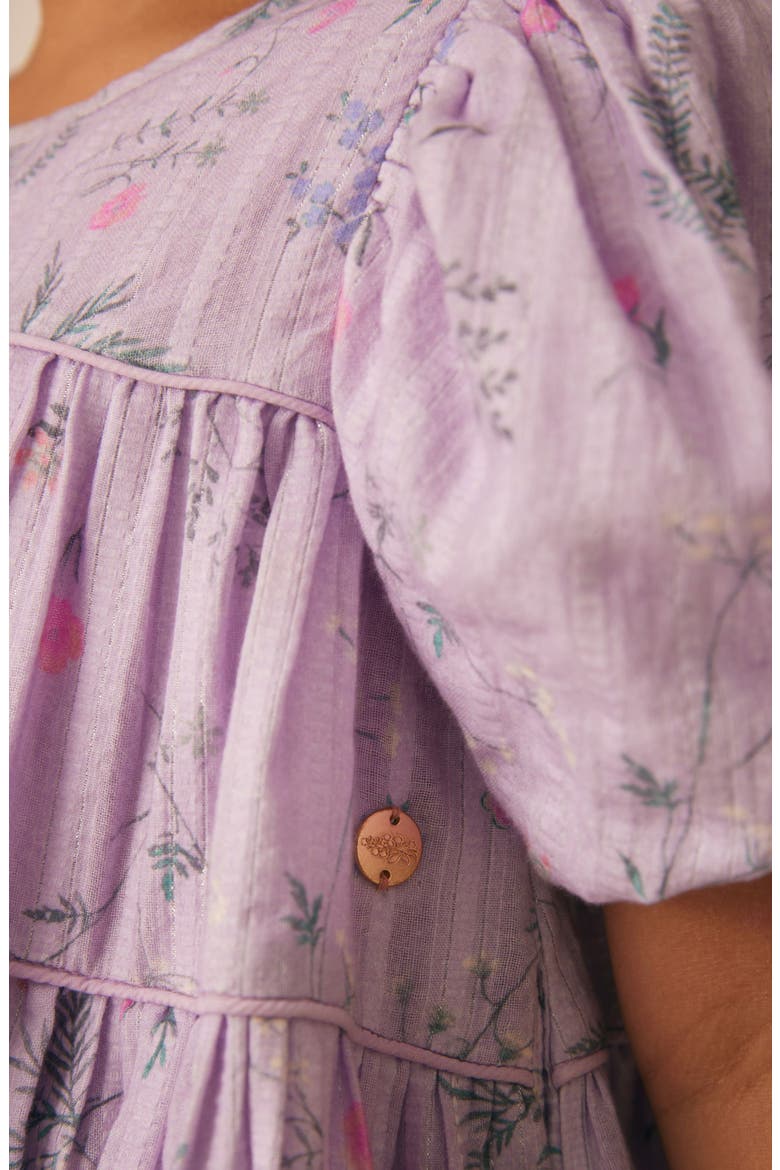 Kids' Croswell Shimmer Stripe Babydoll Dress, Alternate, color, LILAC FLORAL