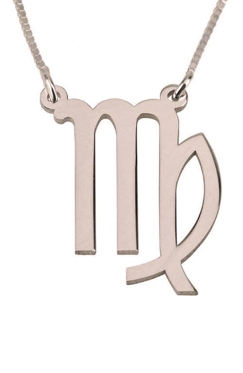MELANIE MARIE Zodiac Pendant Necklace in Rose Gold Plated - Virgo 