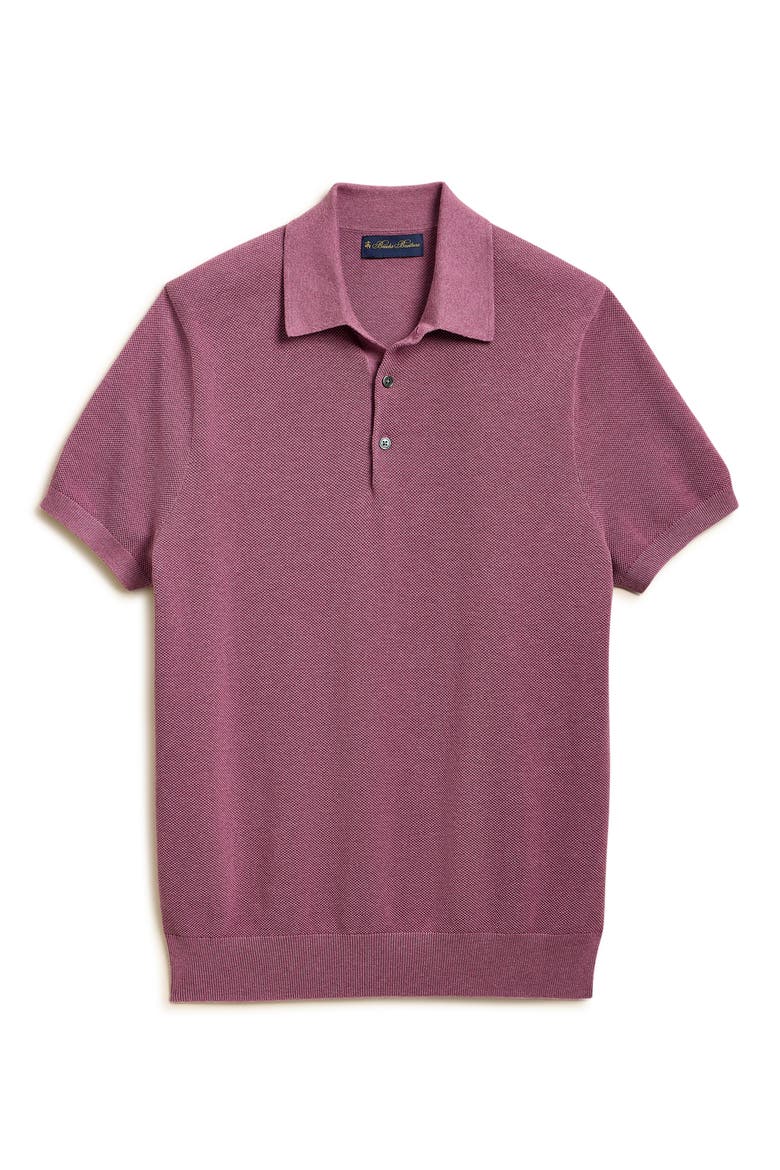 Cotton Piqué Polo, Alternate, color, DARK MAUVE HEATHER
