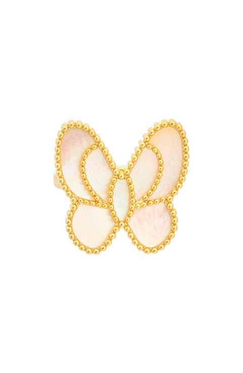 Mother-of-Pearl Butterfly Ring