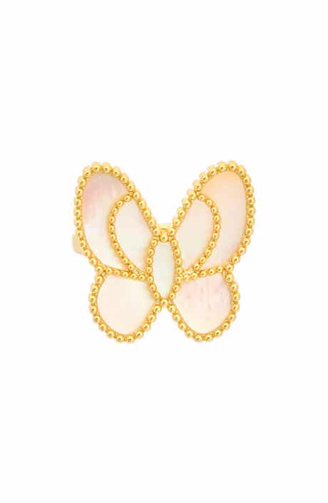 Juvell Mother-of-Pearl Butterfly Ring