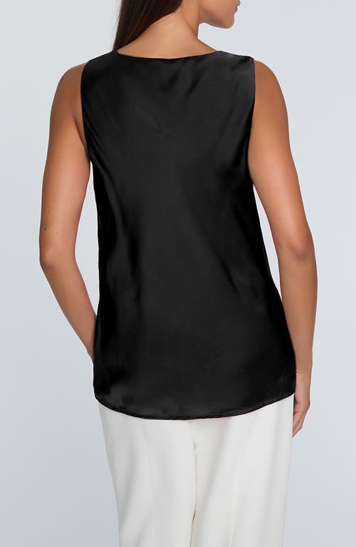 Elie Tahari The Jane Cowl Neck Tank In Noir