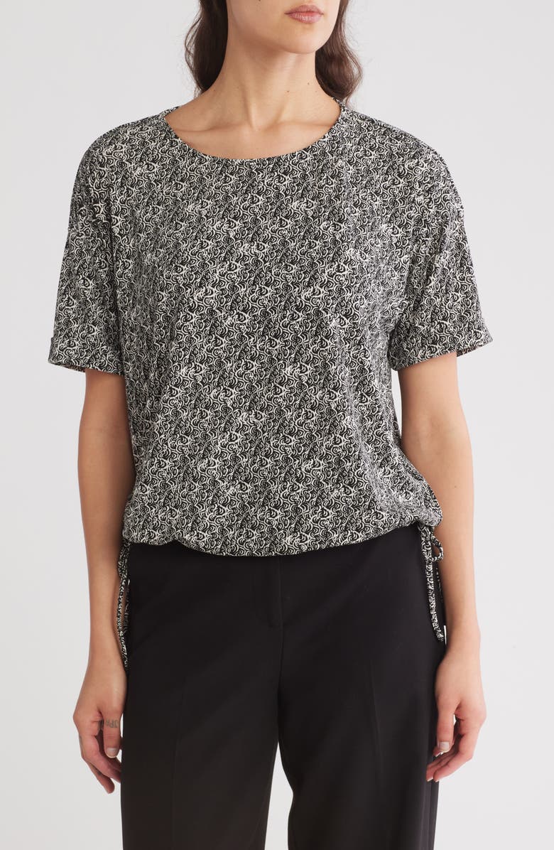Adrianna Papell Drawstring Waist Blouson Top, Main, color, 
