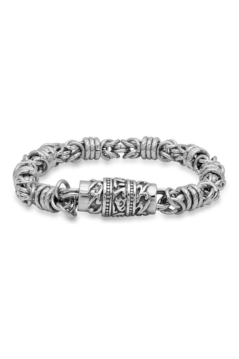 Men's Cluster Chain Bracelet, Main, color, SILVER