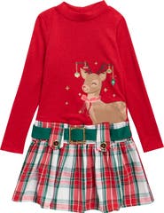 Zunie Kids' Plaid Drop Waist Dress