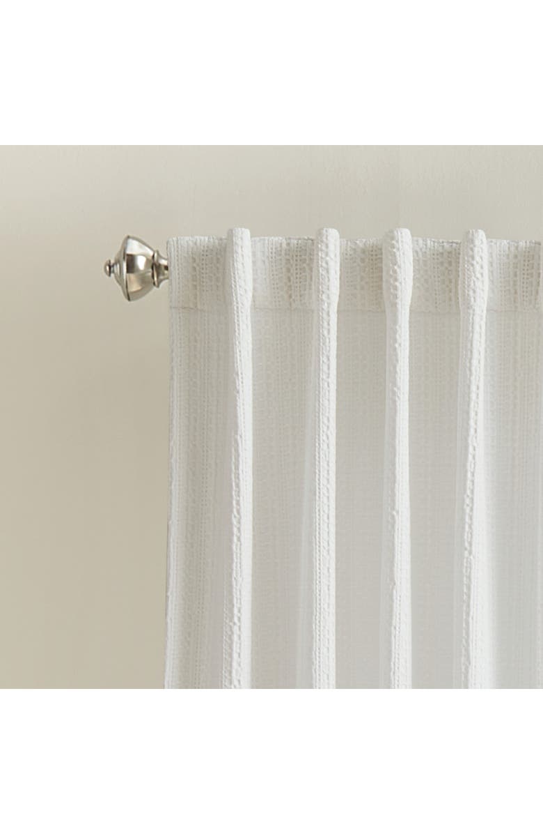 DKNY Pure Waffle Stripe Set of 2 Cotton Curtain Panels, Alternate, color, White