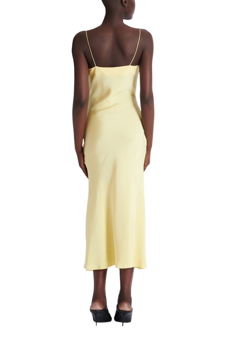 Balmain Long strappy dress in silk satin, Alternate, color, Yellow