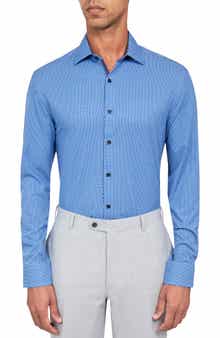 W.R.K Slim Fit Geo Print Stretch Performance Dress Shirt