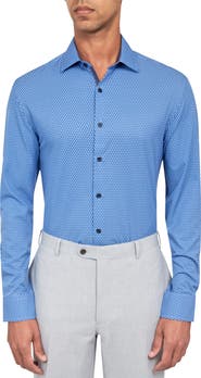 W.R.K Slim Fit Geo Print Stretch Performance Dress Shirt