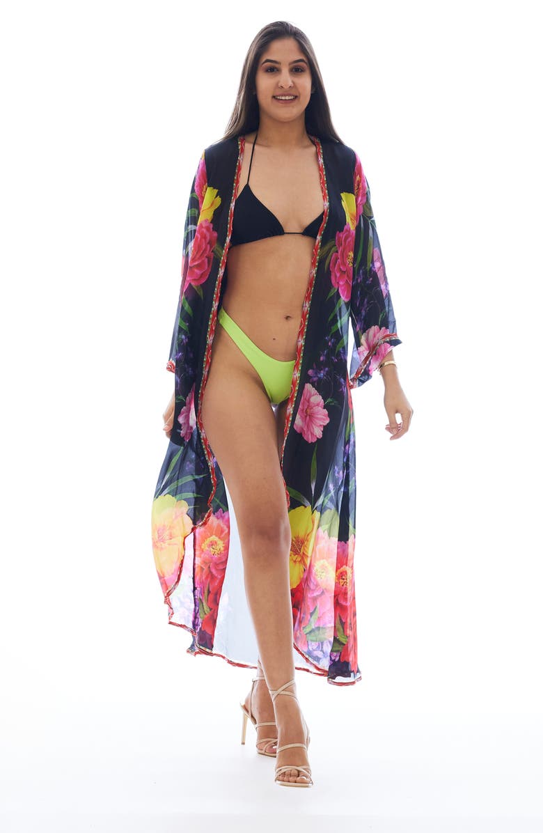 RANEES Floral Longline Duster, Alternate, color, 