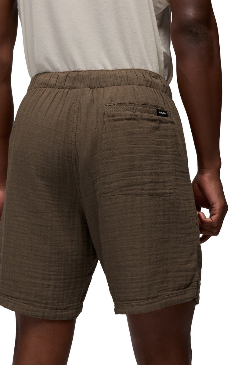 prAna Hideaways Organic Cotton Drawstring Shorts, Alternate, color, Mud