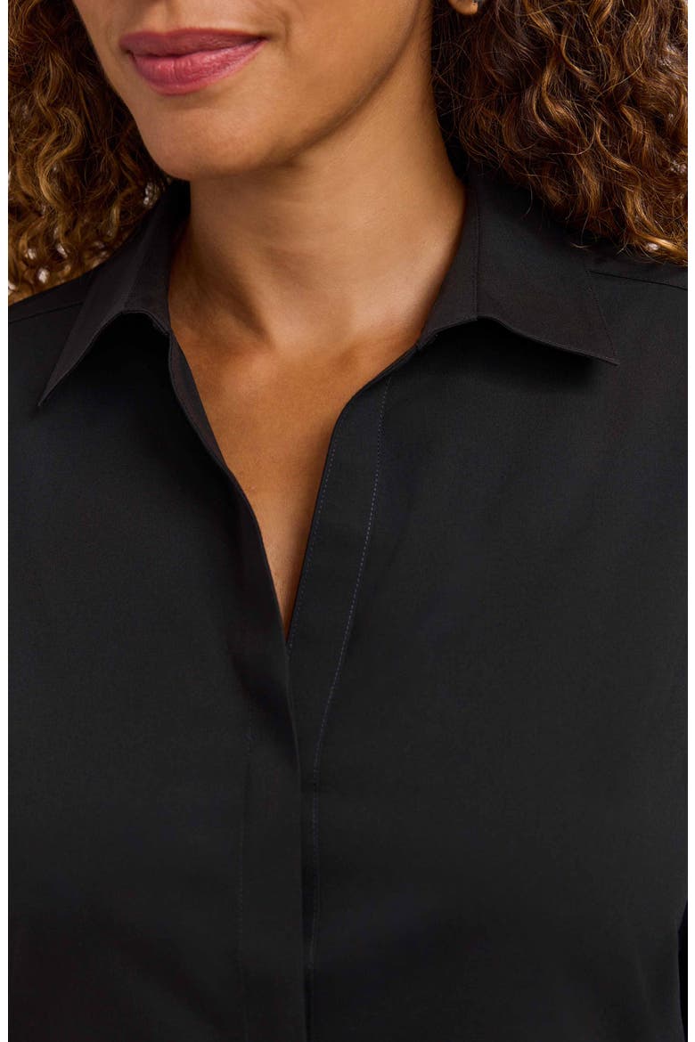 Kylie Non-Iron Cotton Button-Up Shirt, Alternate, color, BLACK