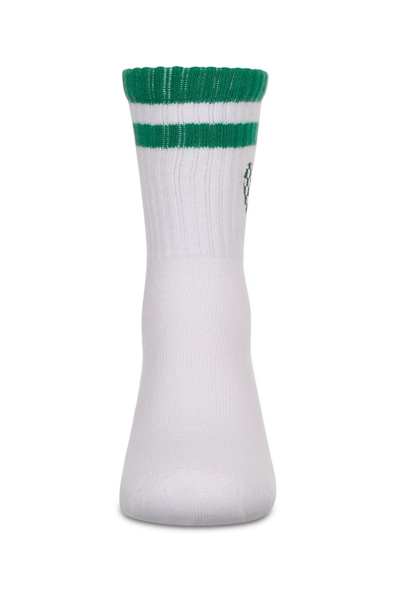 Checkered Heart Crew Socks, Alternate, color, Green