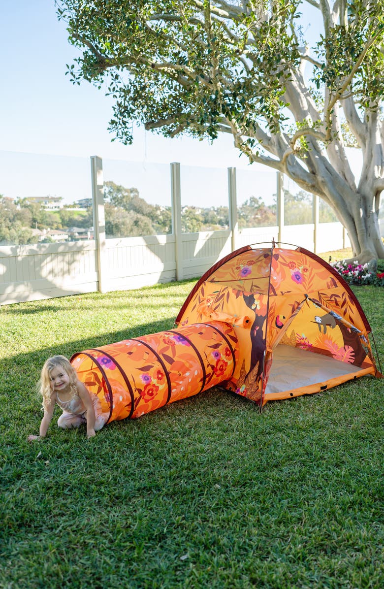 Pacific Play Tents Sunrise Safari Play Tent with Tunnel, Alternate, color, Orange