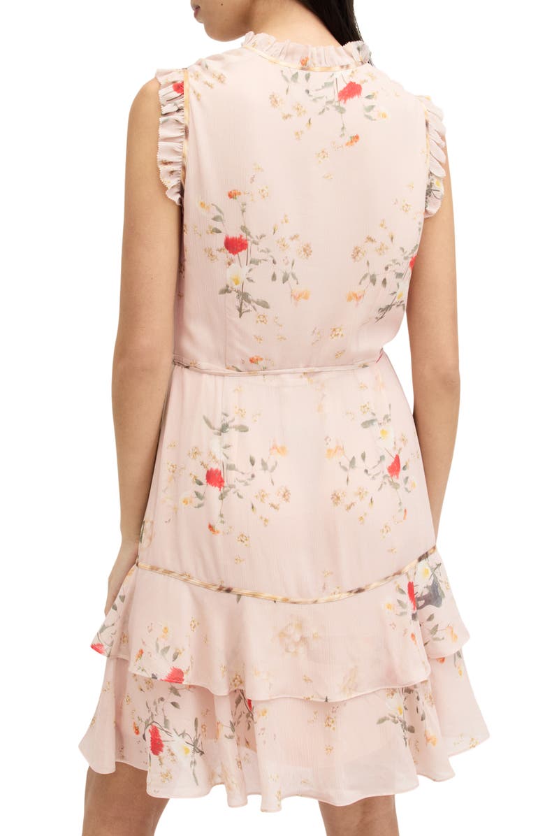 AllSaints Ari Kora Floral Print Wrap Dress, Alternate, color, Dusty Pink
