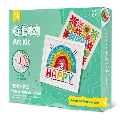 Rainbow & Blooms Gem Art Kit 1100+ Pc Set, Ages 6+