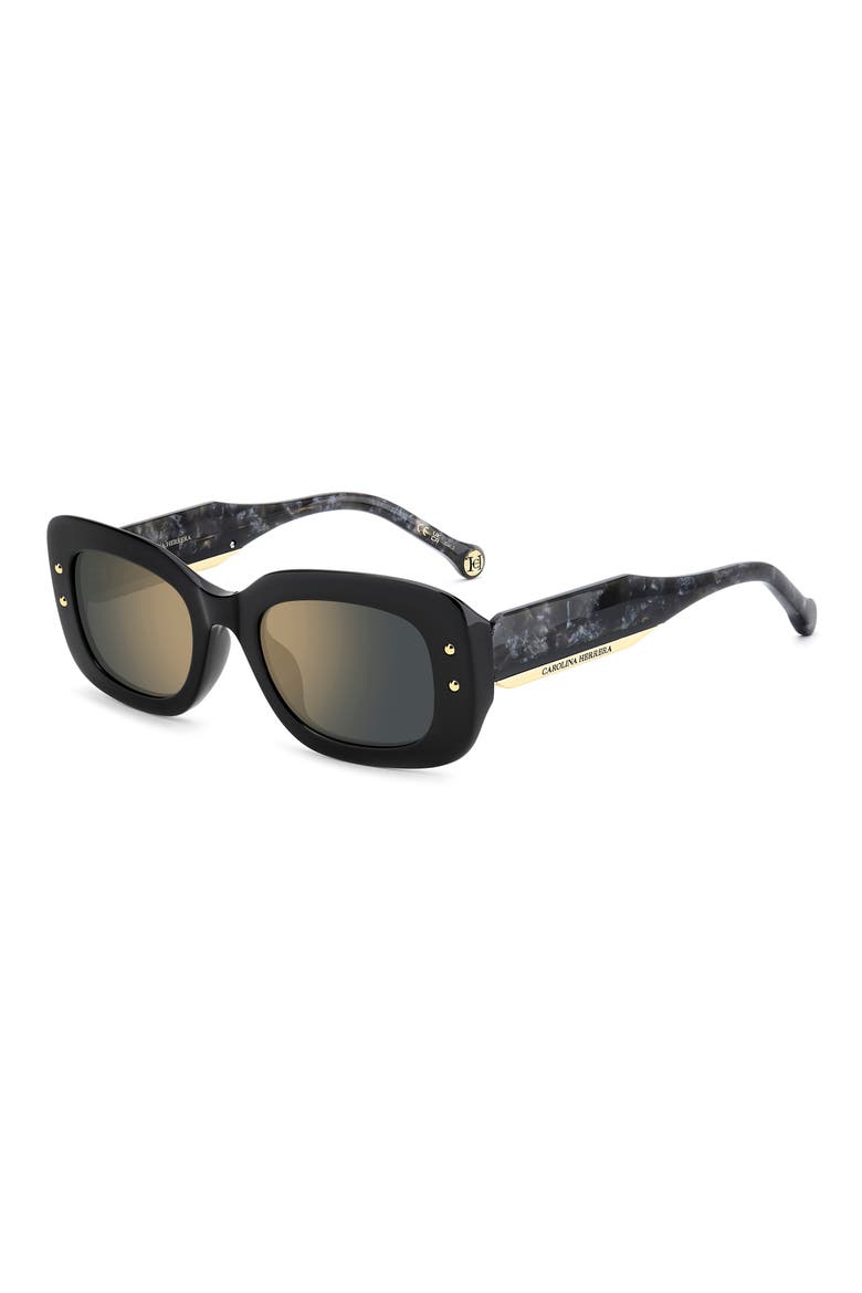 Her 50mm Rectangular Sunglasses, Alternate, color, BLACK/ GREY BRONZE SP