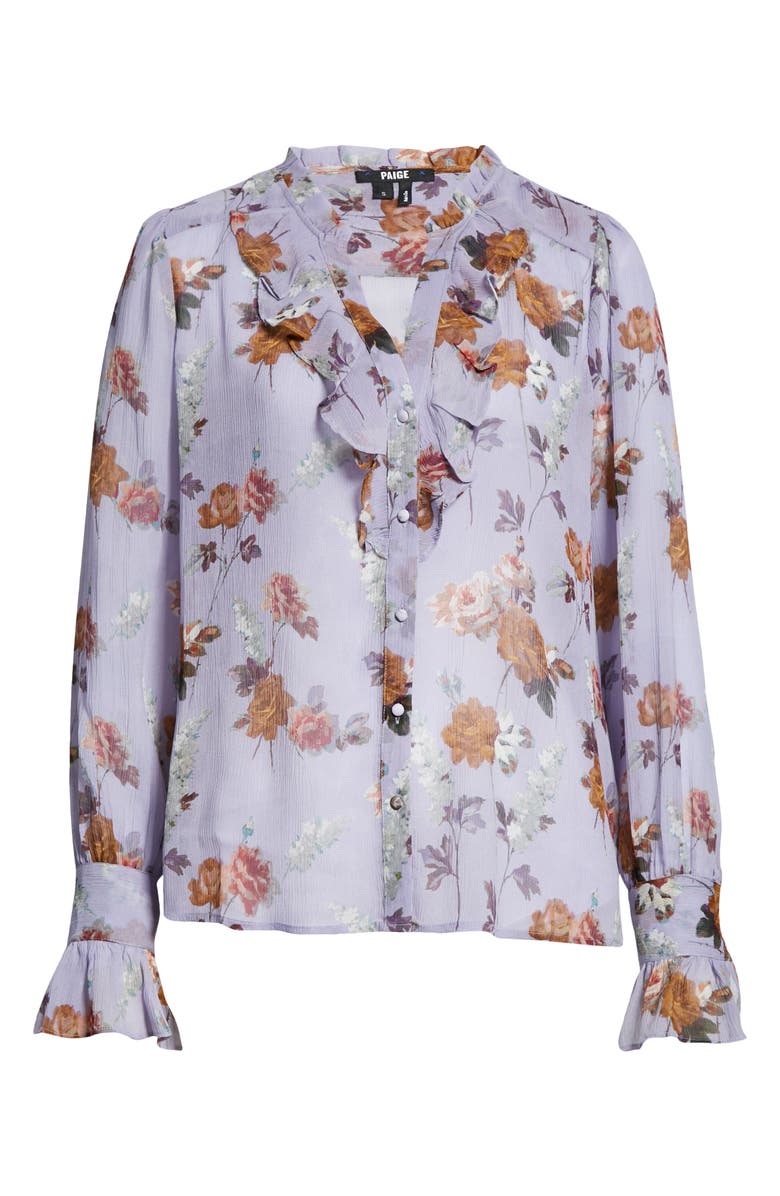 PAIGE Arianne Long Sleeve Silk Blouse, Alternate, color,