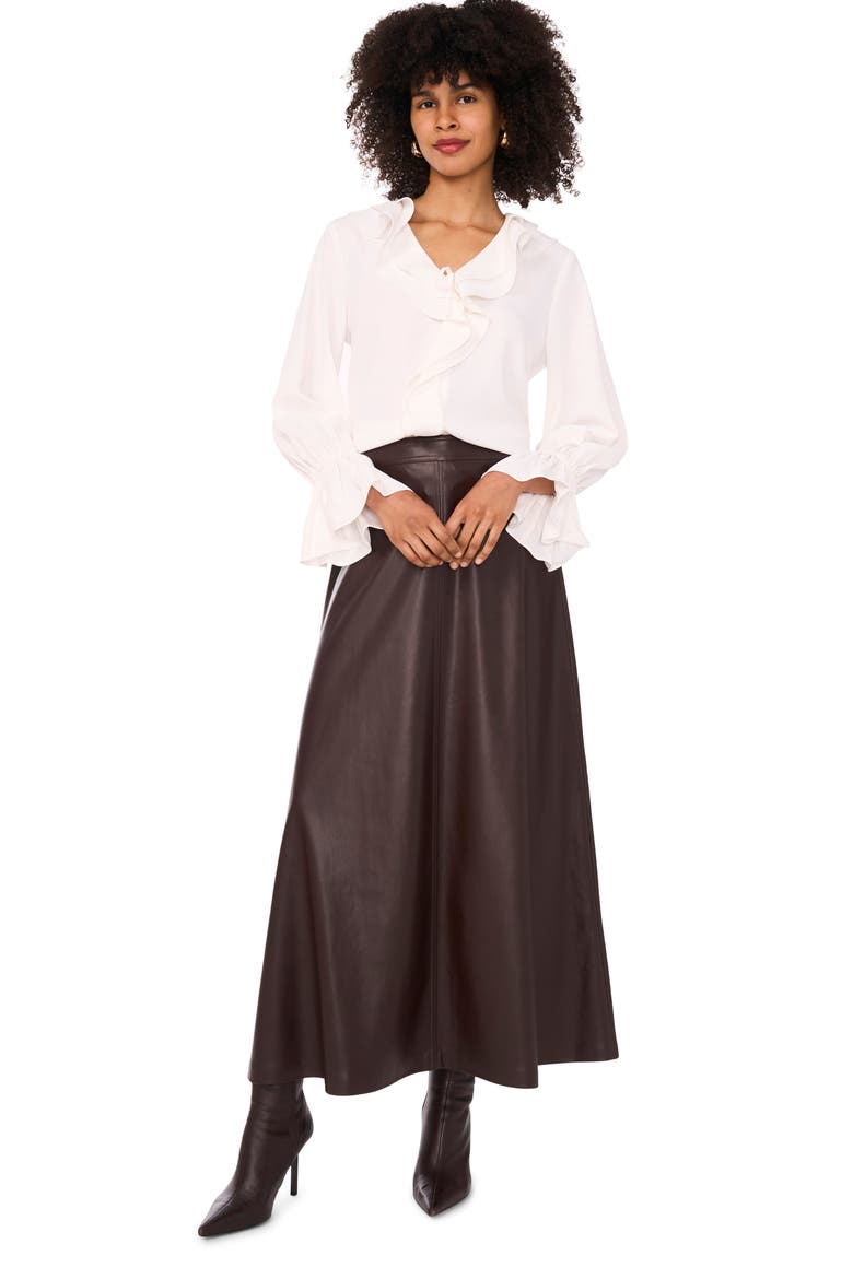 Double Ruffle Bell Sleeve Top, Alternate, color, NEW IVORY