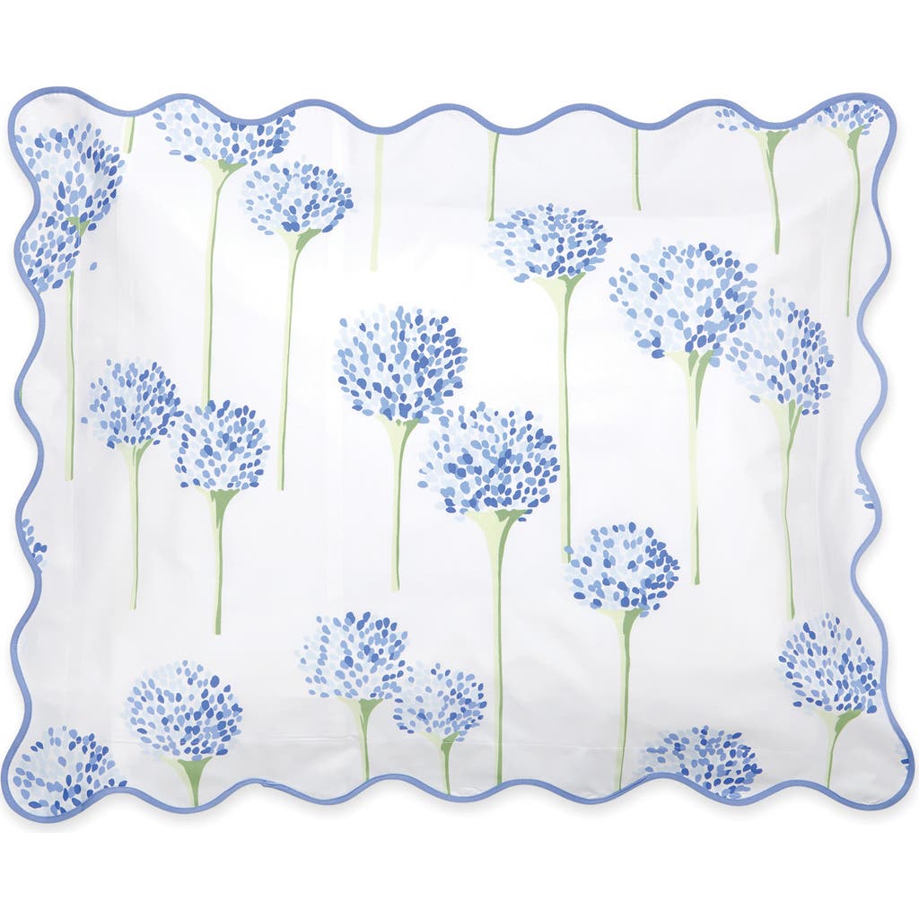 Matouk Floral Cotton Percale Sham In Azure