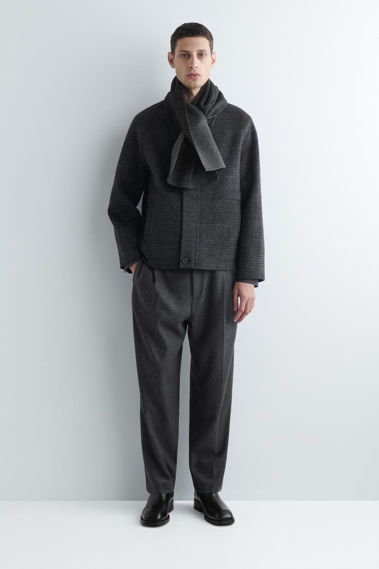 Double-faced Wool Scarf, Alternate, color, GRAY