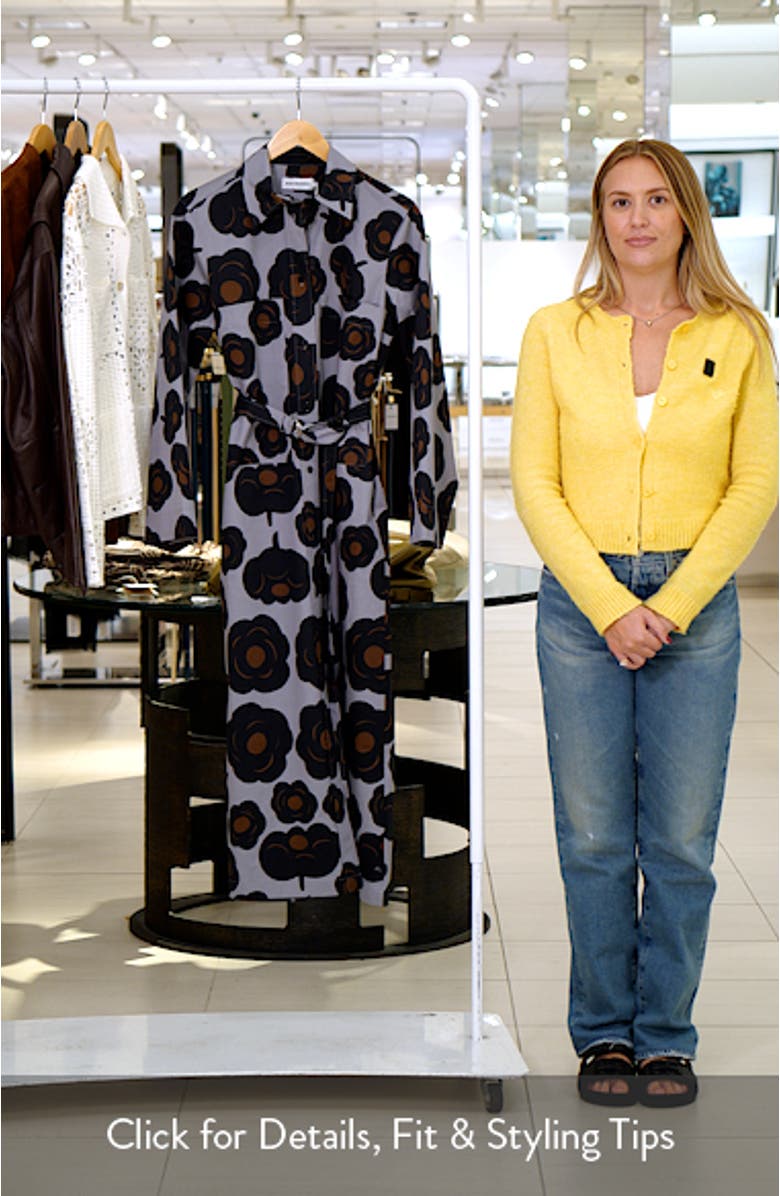 Molly Tumma Floral Long Sleeve Twill Shirtdress, sales video thumbnail