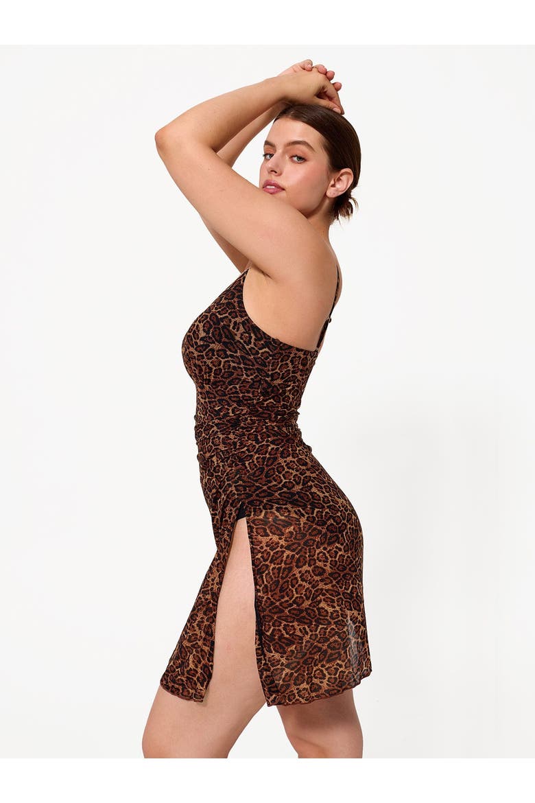Shapewear Ruched Convertible One-Piece Swimsuit, Alternate, color, Leopard